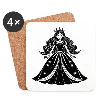 princess - Coasters (set of 4) - white - Front