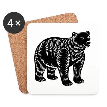 Ours polaire - Dessous de verre (lot de 4) - blanc - Devant