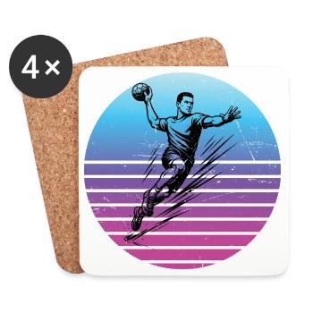 Motif handball pour vrais amoureux pour hommes - Dessous de verre (lot de 4) - blanc - Devant
