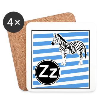 Z pour Zebra - Dessous de verre (lot de 4) - blanc - Devant