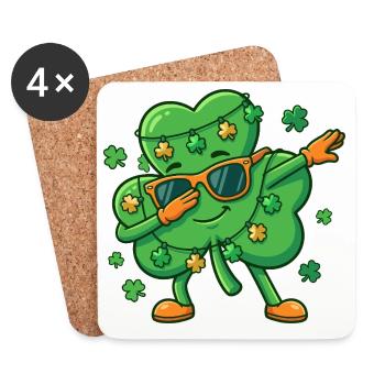 Dab Shamro Dup Shamro de la Saint-Patrick - Dessous de verre (lot de 4) - blanc - Devant