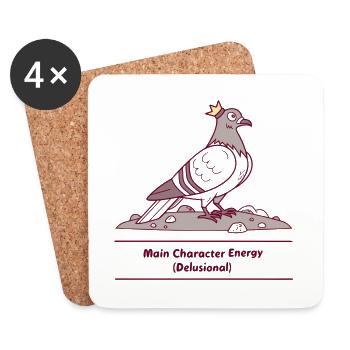 Personnage principal Énergie Dove Delulu - Dessous de verre (lot de 4) - blanc - Devant