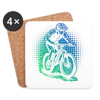 Le VTT adore porter - Dessous de verre (lot de 4) - blanc - Devant