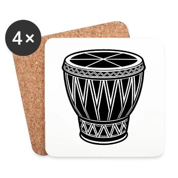 African conga - Coasters (set of 4) - white - Front
