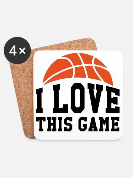 Ich liebe dieses Spiel – Basketball - Untersetzer (4er-Set) - Weiß