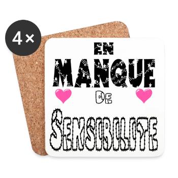 En Manque de Sensibilité - Dessous de verre (lot de 4) - blanc - Devant