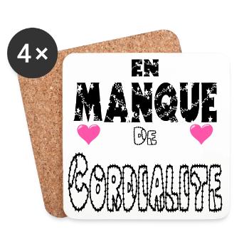 En Manque de Cordialité - Dessous de verre (lot de 4) - blanc - Devant
