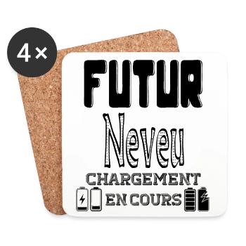 Futur Neveu Chargement En Cours - Dessous de verre (lot de 4) - blanc - Devant