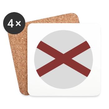 Alabama round flag - Coasters (set of 4) - white - Front