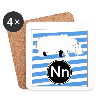 Ni pour Hippopotamus - Dessous de verre (lot de 4) - blanc - Devant
