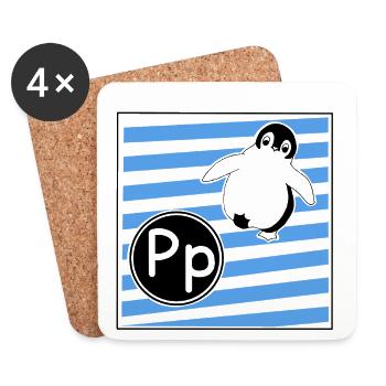 P for Penguin - Coasters (set of 4) - white - Front