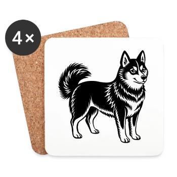 Alaska Klee Kai - Untersetzer (4er-Set) - Weiß - Vorne