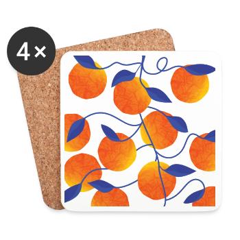 Orangen - Untersetzer (4er-Set) - Weiß - Vorne