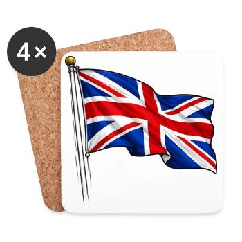 Great Britain England Flag - Coasters (set of 4) - white - Front