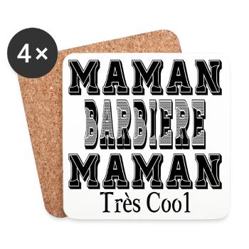 Maman Barbière Maman Très Cool - Dessous de verre (lot de 4) - blanc - Devant