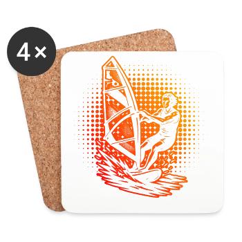 Compact windsurfing design for windsurfing - Coasters (set of 4) - white - Front