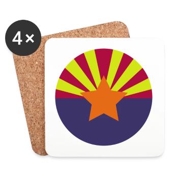 Arizona round flag - Coasters (set of 4) - white - Front