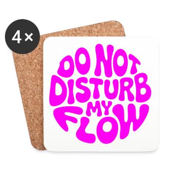do not disturb my flow pink branded - Coasters (set of 4) - white - Front