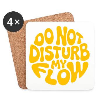 Ne dérange pas mon flux jaune marqué - Dessous de verre (lot de 4) - blanc - Devant