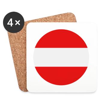 Austria round flag - Coasters (set of 4) - white - Front