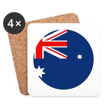 Manche du drapeau australien - Dessous de verre (lot de 4) - blanc - Devant