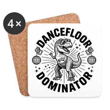 Dancefloor Dominator Dino - Coasters (set of 4) - white - Front