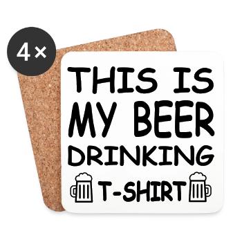 Bier - Untersetzer (4er-Set) - Weiß - Vorne
