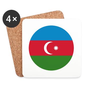 Azerbaijan round flag - Coasters (set of 4) - white - Front