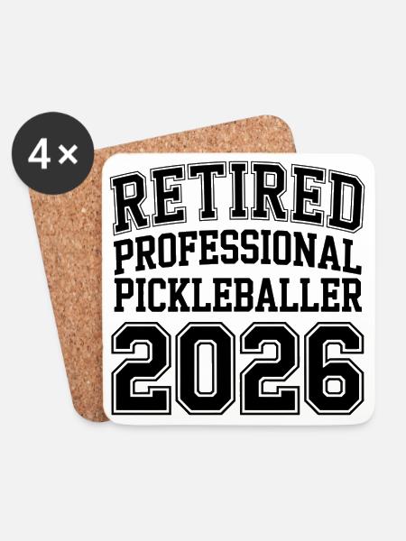 Pensionierter professioneller Pickleballer 2026 – Geschenk - Untersetzer (4er-Set) - Weiß