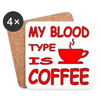 Kaffee - Untersetzer (4er-Set) - Weiß - Vorne