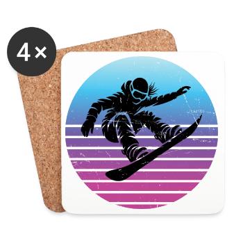 Iconisches Snowboard Motiv für Frauen - Untersetzer (4er-Set) - Weiß - Vorne