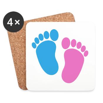 Pieds de bébé - Dessous de verre (lot de 4) - blanc - Devant