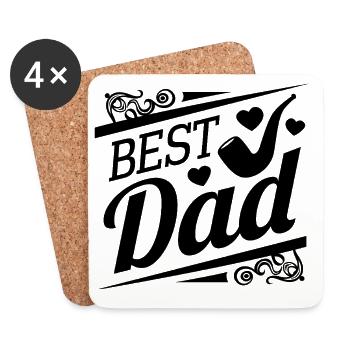 Papa, bester Papa, Vatertag - Untersetzer (4er-Set) - Weiß - Vorne