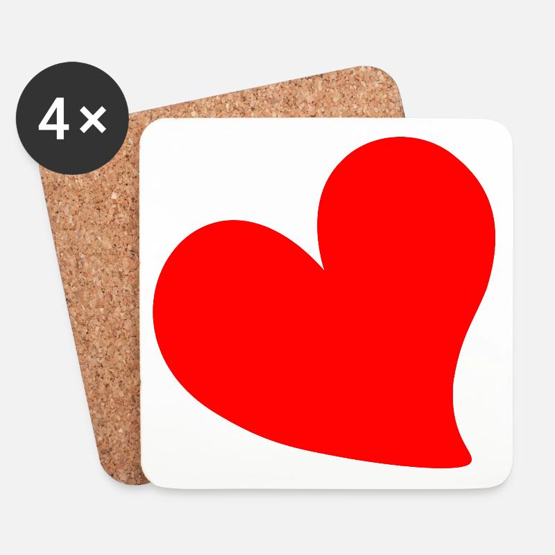 HERZ-VALENTINSTAG - Untersetzer (4er-Set) - Weiß