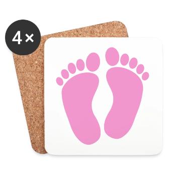 Pieds de bébé - Dessous de verre (lot de 4) - blanc - Devant