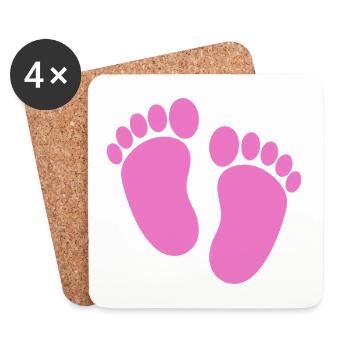 Pieds de bébé - Dessous de verre (lot de 4) - blanc - Devant
