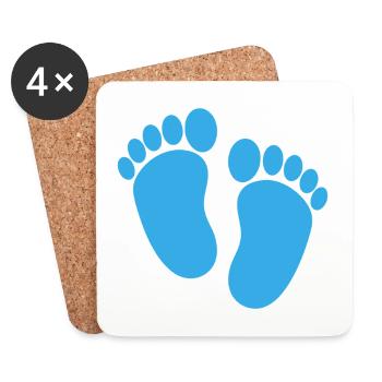 Pieds de bébé - Dessous de verre (lot de 4) - blanc - Devant