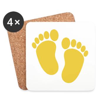 Pieds de bébé - Dessous de verre (lot de 4) - blanc - Devant
