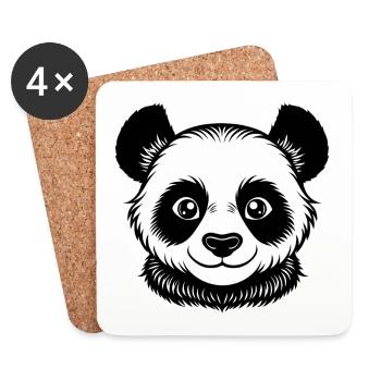 Baby-Panda-Gesicht - Untersetzer (4er-Set) - Weiß - Vorne