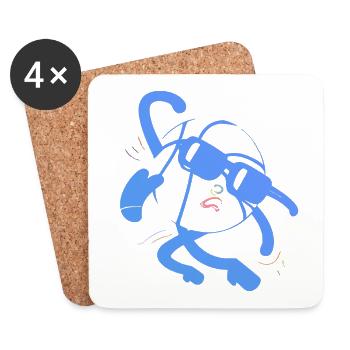 Blue ball - Coasters (set of 4) - white - Front