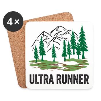 Ultra-Läufer - Untersetzer (4er-Set) - Weiß - Vorne