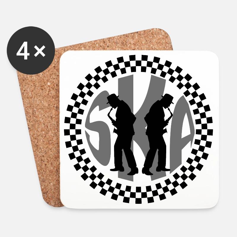 Ska-Musik - Untersetzer (4er-Set) - Weiß