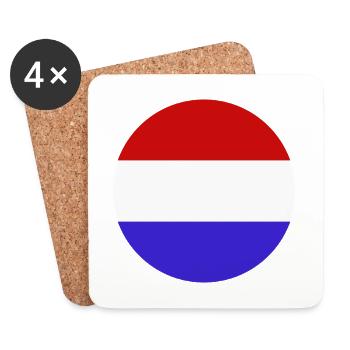 Netherlands round flag - Coasters (set of 4) - white - Front