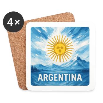 Design de voyage en Argentine - Dessous de verre (lot de 4) - blanc - Devant