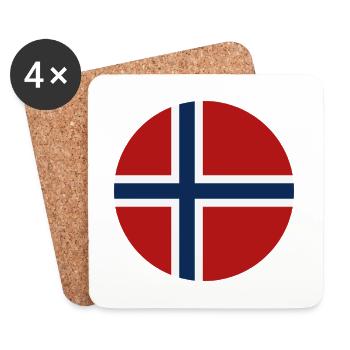 Norway round flag - Coasters (set of 4) - white - Front