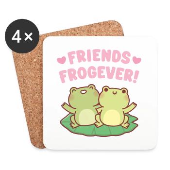 Süße Frösche Freunde Frogever Beste Freunde - Untersetzer (4er-Set) - Weiß - Vorne