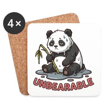 Das Leben ist unerträglich – Lustiges Panda-Meme - Untersetzer (4er-Set) - Weiß - Vorne