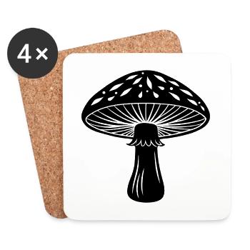 Pilz - Untersetzer (4er-Set) - Weiß - Vorne