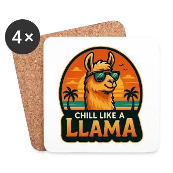 Chill like a llama - Coasters (set of 4) - white - Front