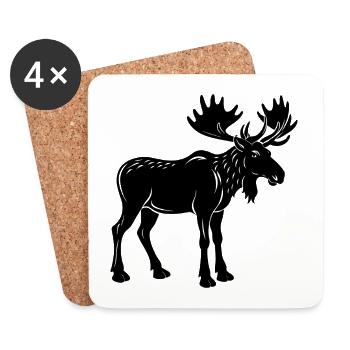 Moose - Coasters (set of 4) - white - Front